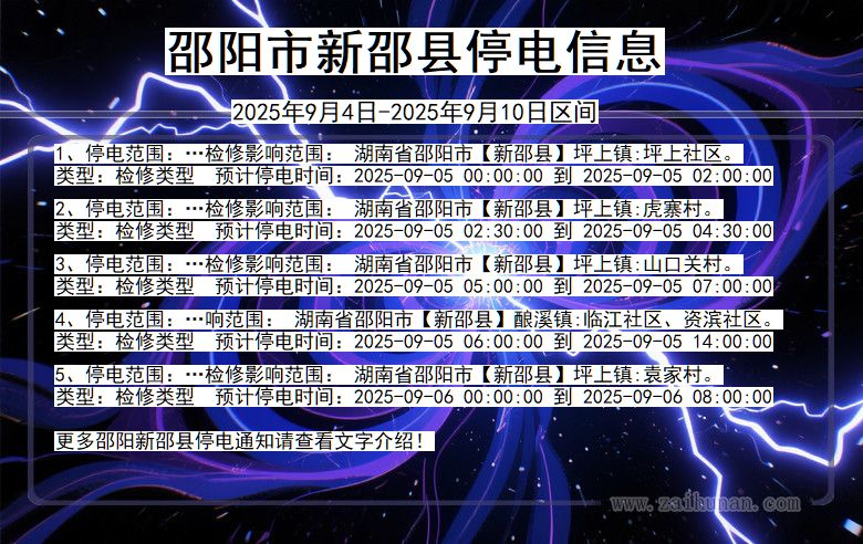 湖南省邵阳新邵停电通知