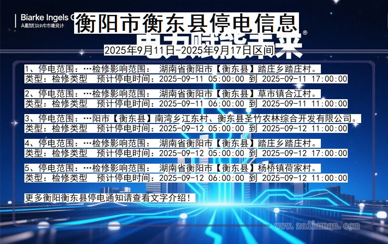 湖南省衡阳衡东停电通知