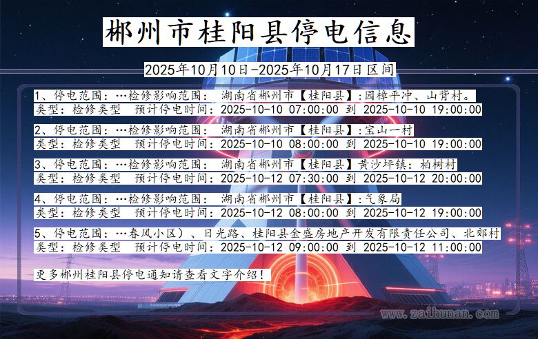 郴州桂阳停电通知 湖南省郴州桂阳停电通知