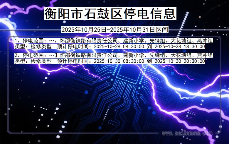 衡阳石鼓停电通知 湖南省衡阳石鼓停电通知