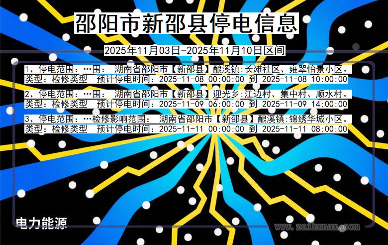 湖南省邵阳新邵停电通知