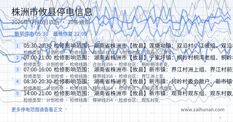 株洲市攸县停电通知