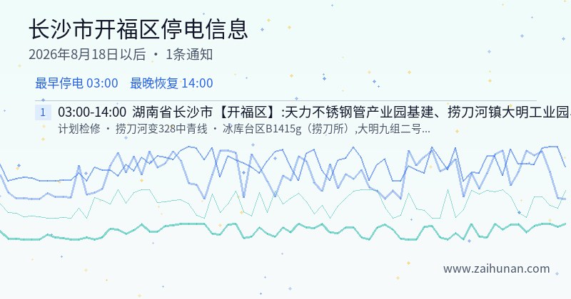 长沙市开福区停电通知
