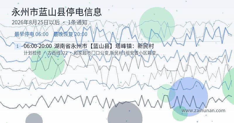 永州市蓝山县停电通知