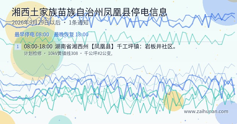 湘西土家族苗族自治州凤凰县停电通知
