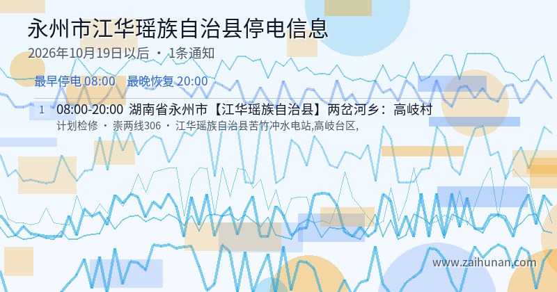 永州市江华瑶族自治县停电通知