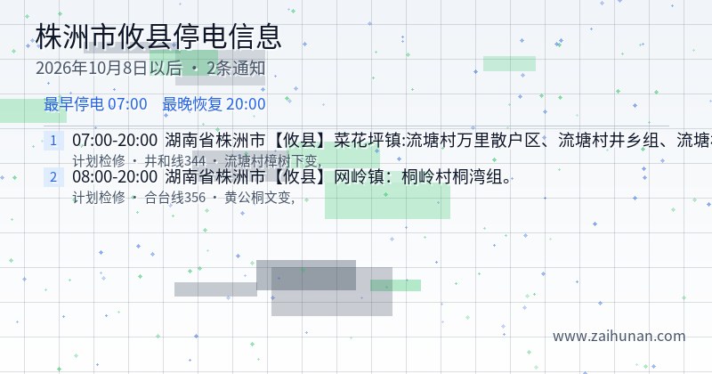 株洲市攸县停电通知