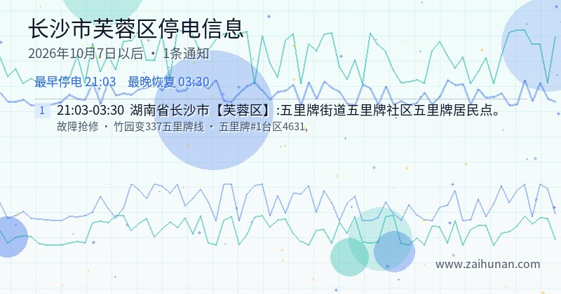 长沙市芙蓉区停电通知